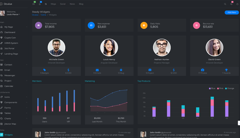 Free Theme Multipurpose Bootstrap Admin Template clone of oculux