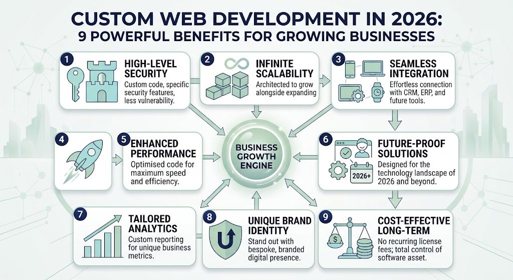Custom Web Development in 2026: 9 Powerful Benefits for Growing Businesses 11 Custom Web Development in 2026: 9 Powerful Benefits for Growing Businesses